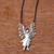 18k gold and diamond pendant, 'Michael the Archangel' - Brazil Artisan Crafted Sterling Silver Angel Necklace thumbail