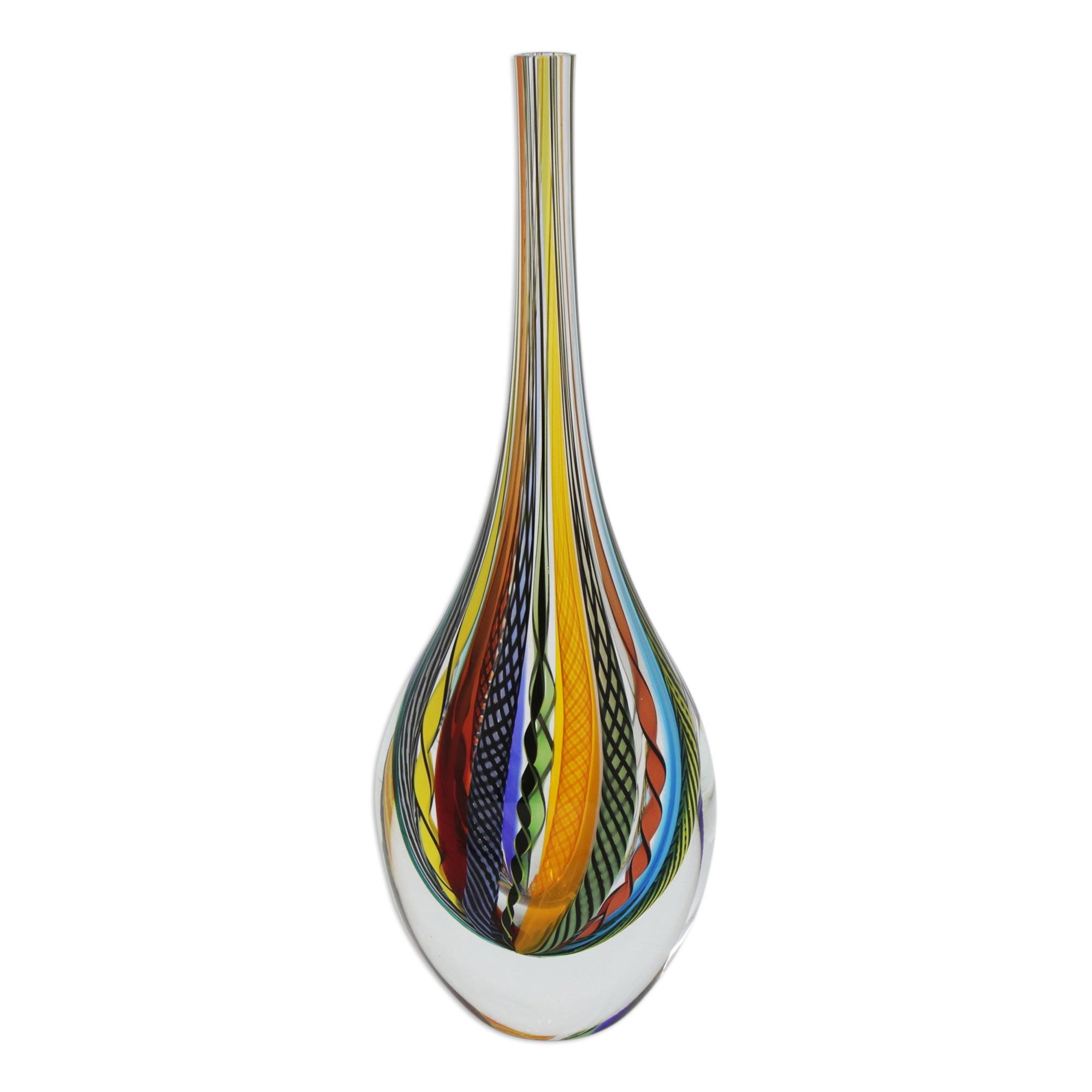 Jarrón de cristal inspirado en Murano único (9 pulgadas) - Confeti de  Carnaval
