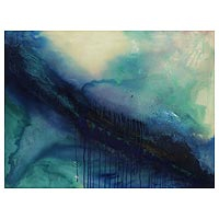 'Blue Mountain' - Original Blue Abstract Painting