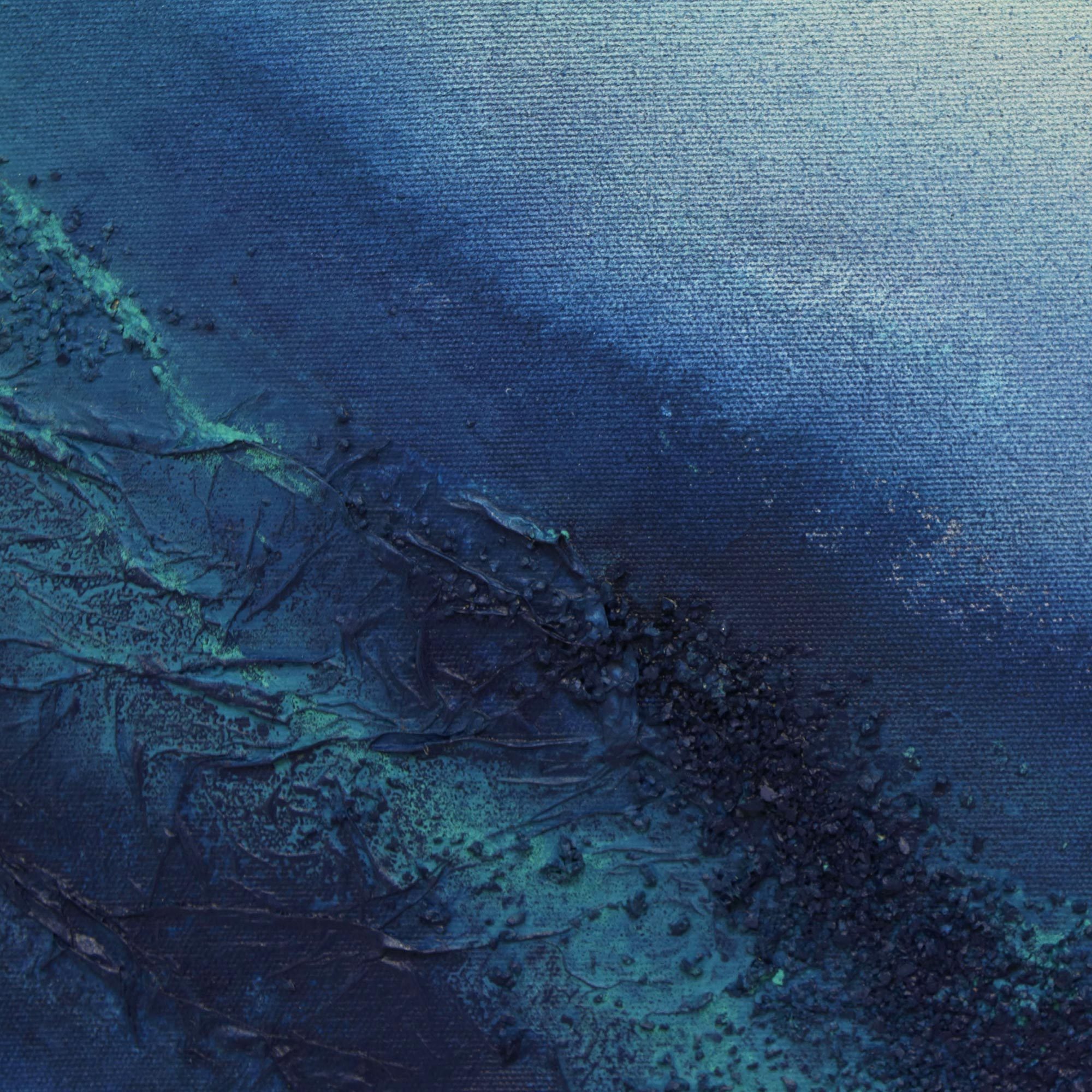 Original Blue Abstract Painting Blue Mountain NOVICA