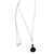 Y-Halskette aus Quarz und Achat - Schwarze Achat- und Kristallquarz-Halskette aus Brasilien
