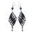 Hematite and recycled paper dangle earrings, 'Black Diamond' - Recycled Magazine and Hematite Earrings (image 2a) thumbail