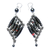 Hematite and recycled paper dangle earrings, 'Black Diamond' - Recycled Magazine and Hematite Earrings (image 2d) thumbail
