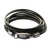 Leather wrap bracelet, 'Double Down' - Modern Black Leather Cord Wrap Bracelet thumbail