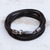 Leather wrap bracelet, 'Double Down' - Modern Black Leather Cord Wrap Bracelet (image 2b) thumbail