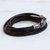 Leather wrap bracelet, 'Double Down' - Modern Black Leather Cord Wrap Bracelet (image 2c) thumbail