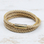 Gold-accented leather wrap bracelet, 'Golden Fortune' - Natural Leather and 18k Gold Plated Wrap Bracelet (image 2) thumbail