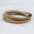 Gold-accented leather wrap bracelet, 'Golden Fortune' - Natural Leather and 18k Gold Plated Wrap Bracelet (image 2c) thumbail