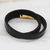 Leather wrap bracelet, 'Black Midnight Paths' - Black Leather Wrap Bracelet with Golden Clasp from Brazil
