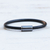 Men's leather cord bracelet, 'Black and Graphite Trendsetter' - Men's Jewelry Black & Graphite Leather Cord Bracelet (image 2) thumbail