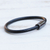 Men's leather cord bracelet, 'Black and Graphite Trendsetter' - Men's Jewelry Black & Graphite Leather Cord Bracelet (image 2c) thumbail
