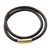 Leather cord wrap bracelet, 'Black and Gold Urban Confidence' - Brazilian Black & Golden Leather Cord Wrap Bracelet (image 2d) thumbail