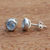Blue topaz stud earrings, 'Celestial Allure' - Brazilian Blue Topaz and Silver Stud Petite Earrings (image 2b) thumbail