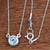 Blue topaz pendant necklace, 'Spot of Heaven' - Round Blue Topaz Pendant Necklace (image 2b) thumbail