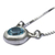 Blue topaz pendant necklace, 'Spot of Heaven' - Round Blue Topaz Pendant Necklace (image 2f) thumbail