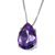 Rhodium plated amethyst pendant necklace, 'Love Drop' - Brazilian Amethyst and Rhodium Plated Silver Necklace (image 2a) thumbail