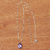 Rhodium plated amethyst pendant necklace, 'Love Drop' - Brazilian Amethyst and Rhodium Plated Silver Necklace (image 2b) thumbail