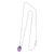 Rhodium plated amethyst pendant necklace, 'Love Drop' - Brazilian Amethyst and Rhodium Plated Silver Necklace (image 2d) thumbail
