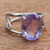 Amethyst cocktail ring, 'Violet Spirit' - Brazilian Amethyst and Rhodium Plated Sterling Silver Ring thumbail