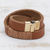 Gold accented leather wrap bracelet, 'Rio Rustic' - Brazilian Leather Wrap Bracelet in Saddle Brown (image 2) thumbail