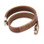 Gold accented leather wrap bracelet, 'Rio Rustic' - Brazilian Leather Wrap Bracelet in Saddle Brown (image 2f) thumbail