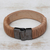 Leather wristband bracelet, 'Copacabana Chic' - Beige Leather Wristband Bracelet from Brazil
