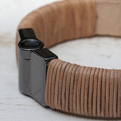 Armband aus Leder - Beiges Lederarmband aus Brasilien