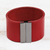 Lederarmband-Armband, 'Crimson Samba'. - Breites Armband aus rotem Lederarmband aus Brasilien