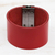 Lederarmband-Armband, 'Crimson Samba'. - Breites Armband aus rotem Lederarmband aus Brasilien