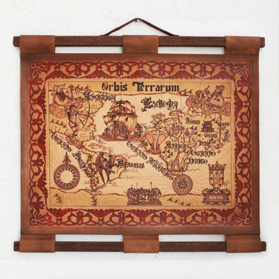 Leather wall map, Orbis Terrarum