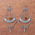 Tiger's eye chandelier earrings, 'Pendulum Swing' - Hand Crafted Stainless Steel Earrings with Tiger's Eye