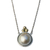 Gold-accented cultured mabe pearl pendant necklace, 'Moonlight Serenade' - Cultured Mabe Pearl Necklace with 18k Gold