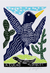 'Bluebird' - Brazilian Fine Art Bluebird Woodcut Print by J. Borges thumbail