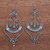 Quartz chandelier earrings, 'Pendulum Swing' - Stainless Steel Earrings with Quartz (image 2) thumbail