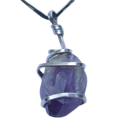 Amethyst collar necklace, 'Contessa' - Freeform Amethyst Collar Necklace