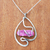 Agate pendant necklace, 'Tickled Pink' - Pink Agate and Stainless Steel Necklace