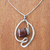 Agate pendant necklace, 'Dark Caramel' - Handmade Agate Necklace from Brazil