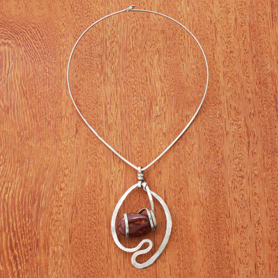 Achat-Anhänger-Halskette - Handgefertigte Achat-Halskette aus Brasilien