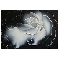 'existence i' (2014) - pintura monocromática de rosas firmada
