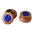 Agate and wood jewelry boxes, 'Purple Waves' - Small Round Agate and Wood Jewelry Boxes (Pair) (image 2d) thumbail