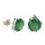 Chrysopras-Ohrstecker - Herzförmige Ohrstecker aus grünem Chrysopras aus Brasilien