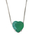Chrysoprase pendant necklace, 'Heart of Light' - Brazil Heart-Shaped Faceted Chrysoprase Pendant Necklace