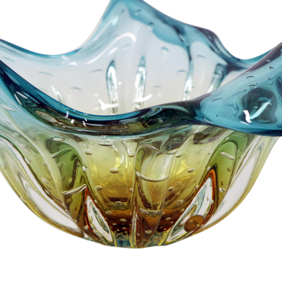 Art glass centerpiece, 'Splash' - Murano-Style Art Glass Centerpiece