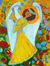 'The Angel of Balance' - Brasil firmó la pintura original naif de un ángel en amarillo