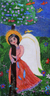 'Fraternal Embrace' - Brazilian Signed Naif Painting of an Angel of Nature thumbail