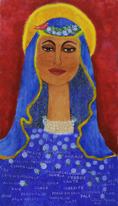 'Santa Dica' - Original Naif Painting of Santa Dica