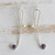 Amethyst and cultured pearl drop earrings, 'Interaction' - Handmade Amethyst and Cultured Pearl Earrings (image 2) thumbail