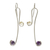 Amethyst and cultured pearl drop earrings, 'Interaction' - Handmade Amethyst and Cultured Pearl Earrings thumbail