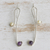 Amethyst and cultured pearl drop earrings, 'Interaction' - Handmade Amethyst and Cultured Pearl Earrings (image 2b) thumbail