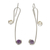 Amethyst and cultured pearl drop earrings, 'Interaction' - Handmade Amethyst and Cultured Pearl Earrings (image 2d) thumbail